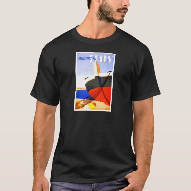 Summer in Italy Vintage Travel T-Shirt (Front)