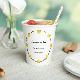 Summer in Love -Beach or Lake- Custom Text Centre Paper Cups