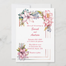 Summer in Pink: Personalized Wedding Invitation