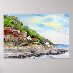 Summer in Runswick Bay by Farida Greenfield Poster