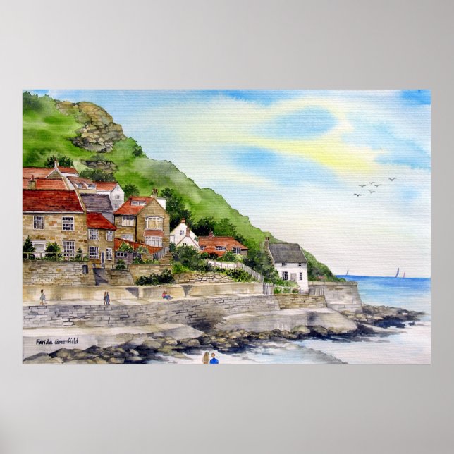Summer in Runswick Bay by Farida Greenfield Poster (Front)