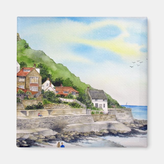 Summer in Runswick Bay England Farida Greenfield Magnet (Front)