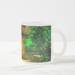 Summer in the garden frosted glass coffee mug