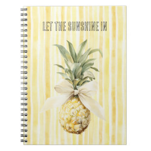 Summer in the Sun Yellow Stripes Pineapple Notebook