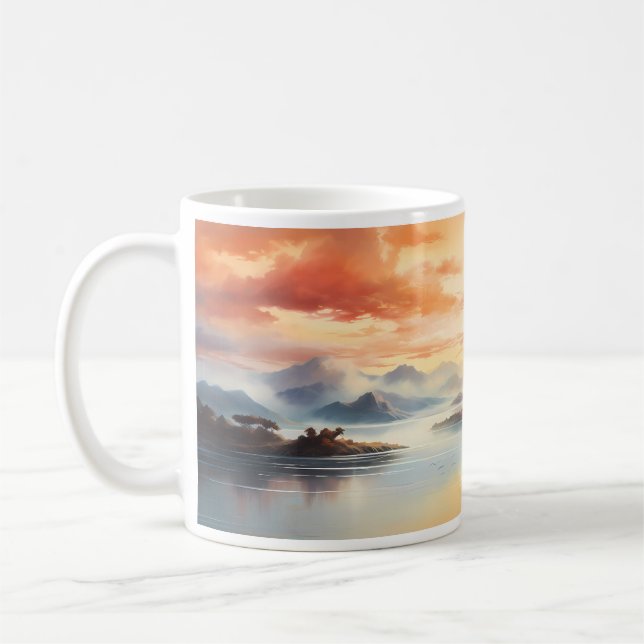 Summer Ink Painting Style Coffee Mug (Left)