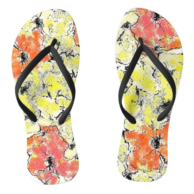 Summer into Fall Wildflowers Flip Flops (Footbed)