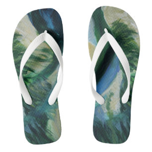 Summer is here Custom Adult, Wide Straps Flip Flops