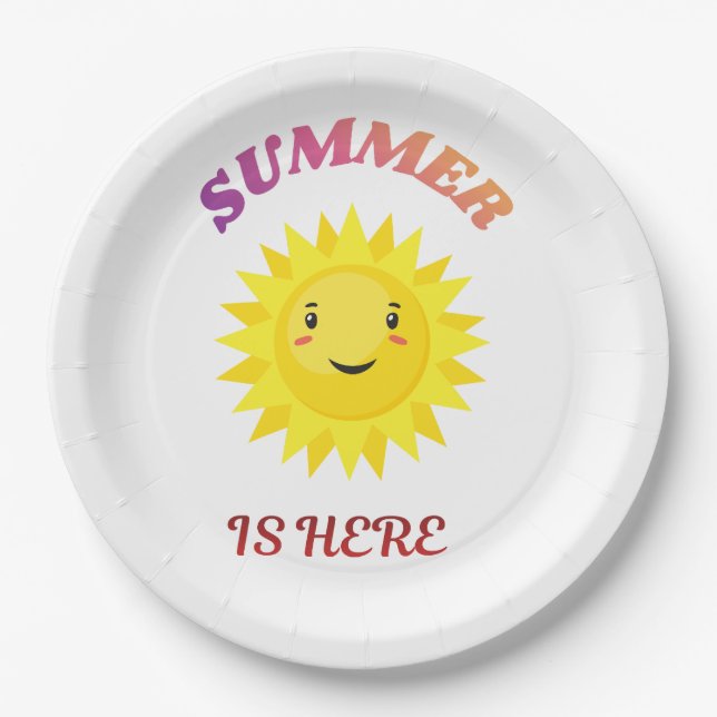 Summer is Here  Paper Plate (Front)