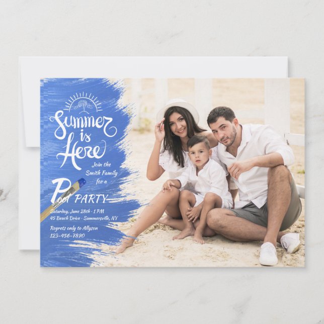 Summer is Here Photo Invitation (Front)