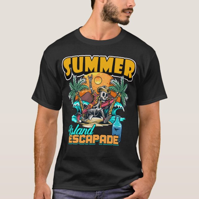 Summer Island Escapade Design T-Shirt (Front)