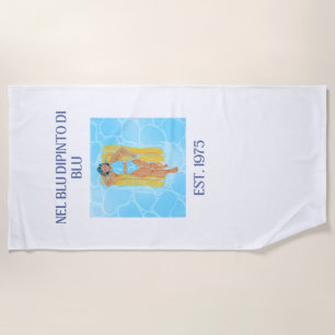 Summer Italian Dolce Vita Nel Blu Dipinto Di Blu Beach Towel