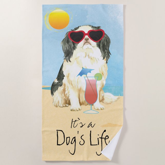 Summer Japanese Chin Beach Towel (Front)