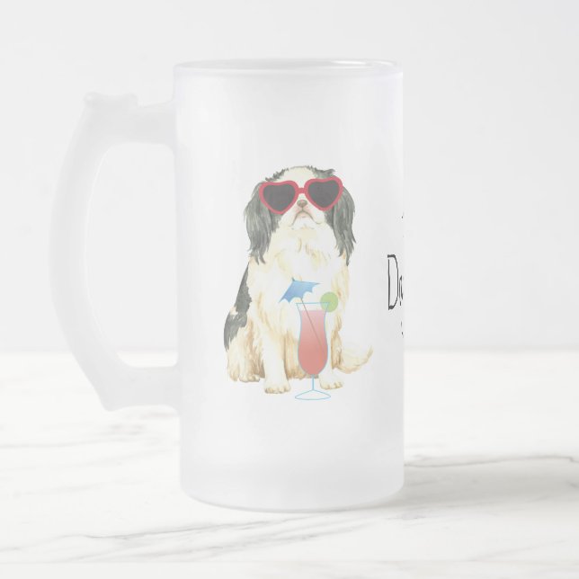 Summer Japanese Chin Frosted Glass Beer Mug (Left)
