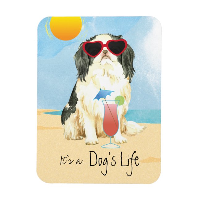 Summer Japanese Chin Magnet (Vertical)