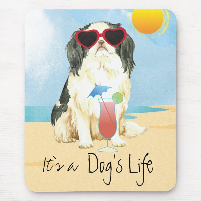 Summer Japanese Chin Mouse Pad (Front)