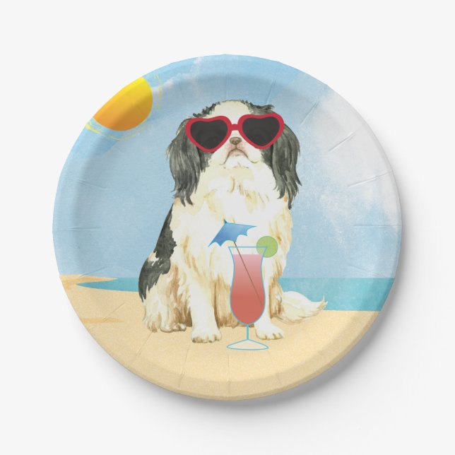 Summer Japanese Chin Paper Plate (Front)