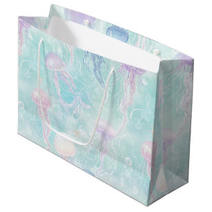 Summer Jellyfish Coastal Pattern Large Gift Bag