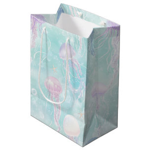 Summer Jellyfish Coastal Pattern Medium Gift Bag