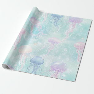 Summer Jellyfish Coastal Pattern Wrapping Paper