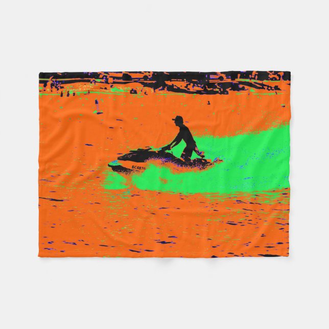 Summer Jetting - Jet Ski Fun Fleece Blanket (Front (Horizontal))