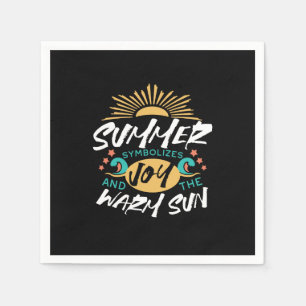 Summer Joy - Warm Sun & Happiness Quote Napkin