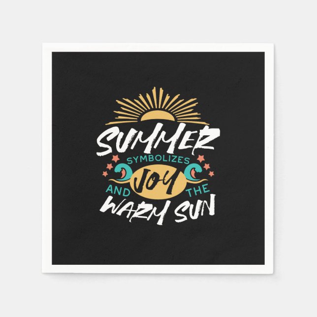 Summer Joy - Warm Sun & Happiness Quote Napkin (Front)