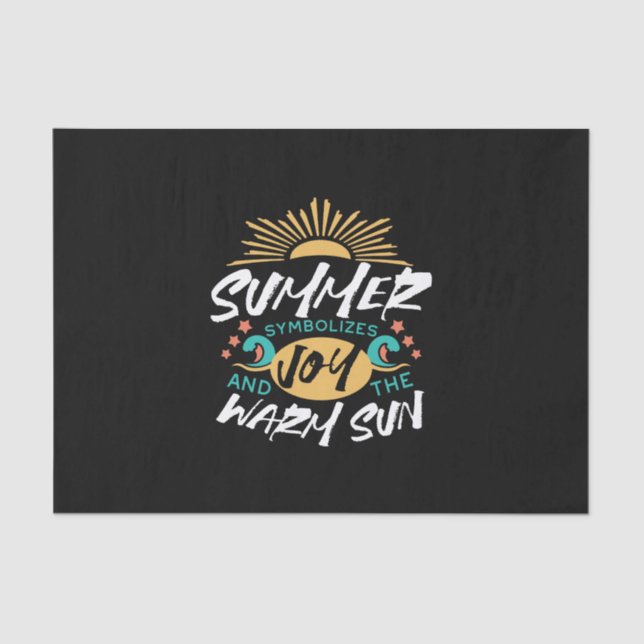 Summer Joy - Warm Sun & Happiness Quote Tissue Paper (Front)