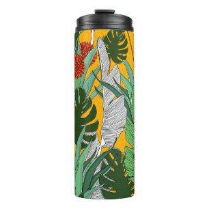 Summer Jungle: Bright Palm Pattern. Thermal Tumbler