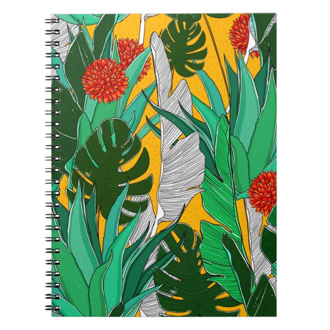 Summer jungle pattern with bright colours. Jungle  Notebook (Front)