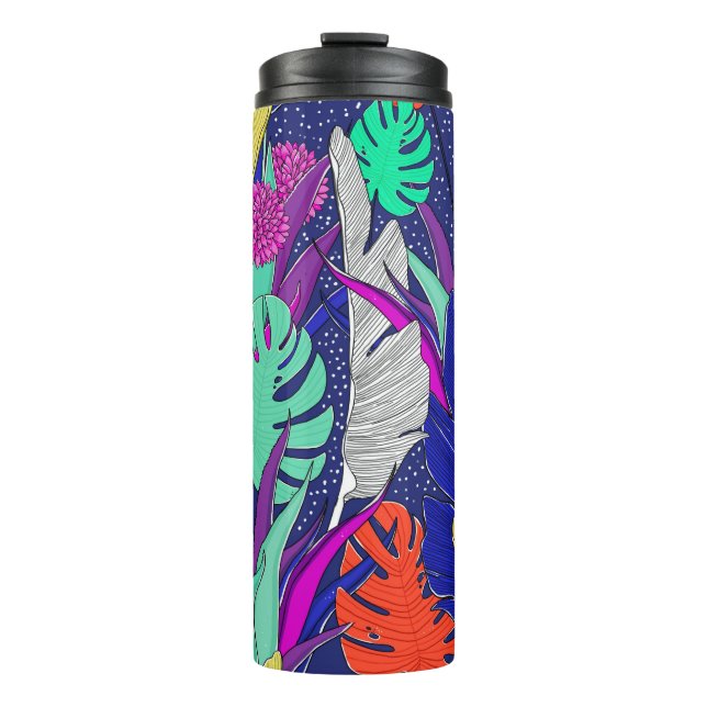Summer jungle pattern with bright colours. Jungle  Thermal Tumbler (Front)