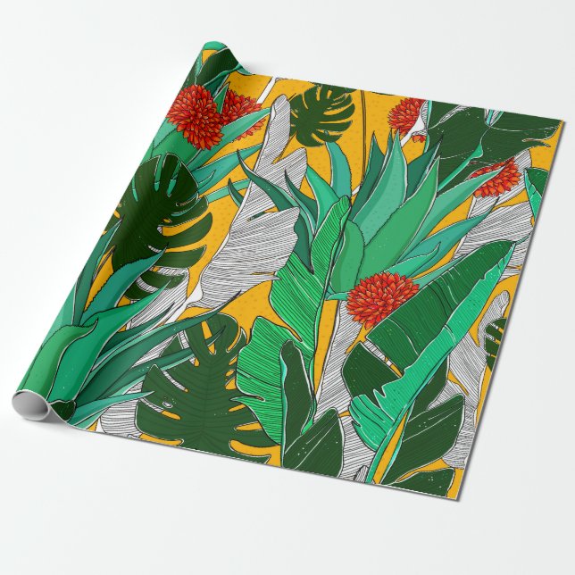 Summer jungle pattern with bright colours. Jungle  Wrapping Paper (Unrolled)