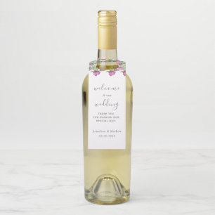 Summer Jungle Watercolour Floral Wedding Bottle Tag