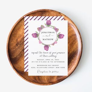 Summer Jungle Watercolour Floral Wedding Invitation