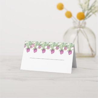 Summer Jungle Watercolour Floral Wedding Place Card