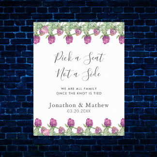 Summer Jungle Watercolour Floral Wedding Poster
