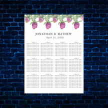 Summer Jungle Watercolour Floral Wedding Seating