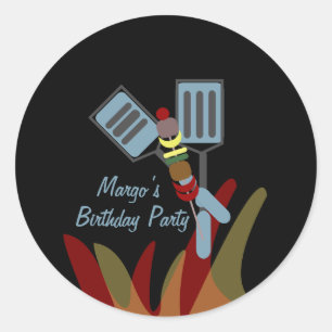 Summer Kabobs Cookout Park Birthday Classic Round Sticker