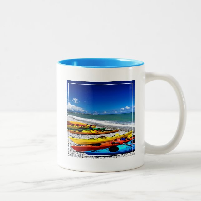 Summer Kayaking Two-Tone Coffee Mug (Right)