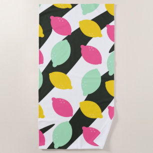 Summer Kids Animal Print Lemons Beach Towel