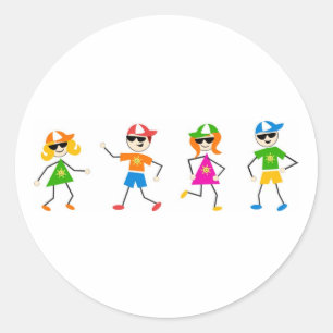 Summer Kids Classic Round Sticker