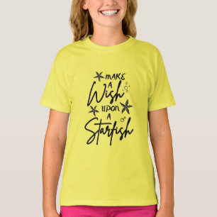 Summer Kids Quote Design Make Wish upon a Starfish T-Shirt