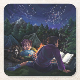 Summer Knights Square Paper Coaster