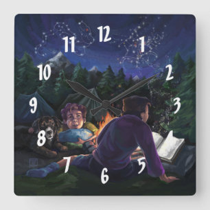 Summer Knights Square Wall Clock