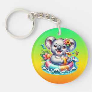 Summer Koala Sublimation Clipart Key Ring