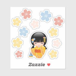 Summer Kokeshi Doll - Cute Kimono Geisha Girl