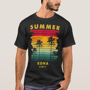 Summer Kona Hawaii Beach Sunset Retro T-Shirt