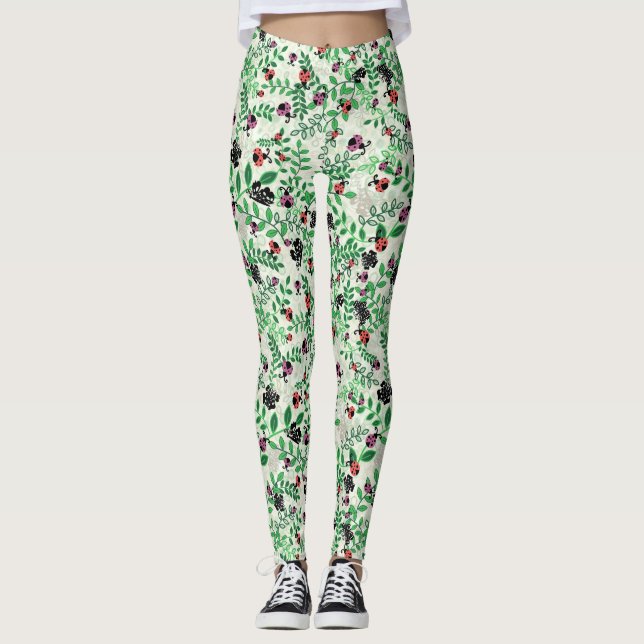 Summer - Lady Bugs, Butterflies and Leaves Leggings (Front)
