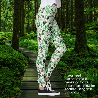 Summer - Lady Bugs, Butterflies Leaves - NO TEXT Leggings