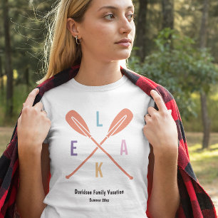 Summer Lake Paddles in Pastel Matching Family Mum T-Shirt