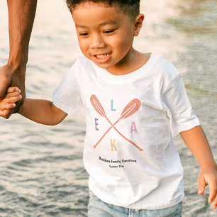 Summer Lake Pastel Paddles Matching Family White Toddler T-Shirt